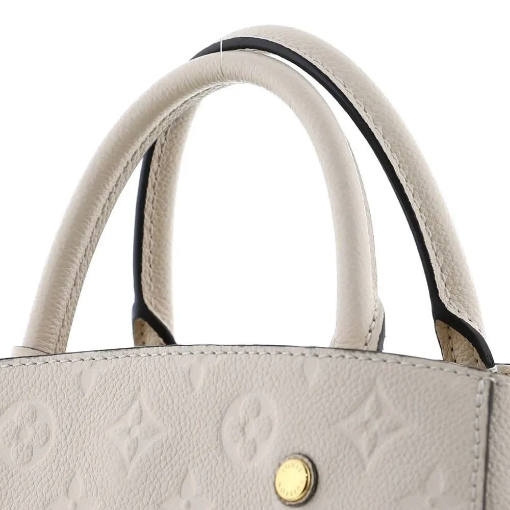 Louis Vuitton Monogram Empreinte White Montaigne BB Handbag Leather White